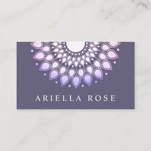Paars Lavender Floral Lotus Visitekaartje (Voorkant)