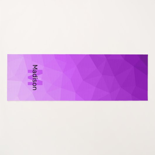 Paars lavender geometrisch mesh-maaspatroon Monogr Yogamat (Voorkant (horizontaal))