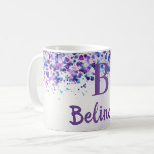 Paars Lavender gepersonaliseerde Naam Monogram Koffiemok