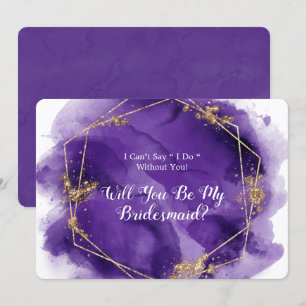 Paars lavender Gold zal je zijn mijn Bridesmaid zi Kaart