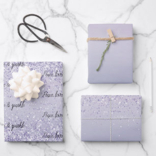 Paars Lavender Ombre Glitter Sparkle Inpakpapier Vel