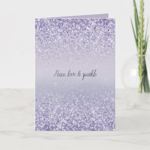 Paars Lavender Ombre Glitter Sparkle Kaart