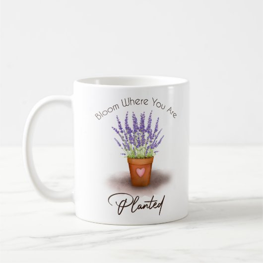  paars lavender plant pot-bloem aangeplant koffiemok (Links)