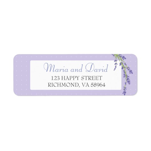 Paars Lavender Return-adres Etiket (Voorkant)