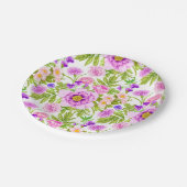 Paars lavender roze ventilator papieren bordje (Gekanteld)