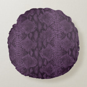 Paars leder rond kussen