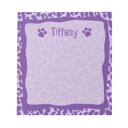 Paars Leopard Cheetah Animal Notitieblok (Voorkant)