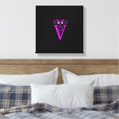 Paars Letter Face Wrapped Canvas (Insitu (Slaapkamer))