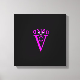 Paars Letter Face Wrapped Canvas