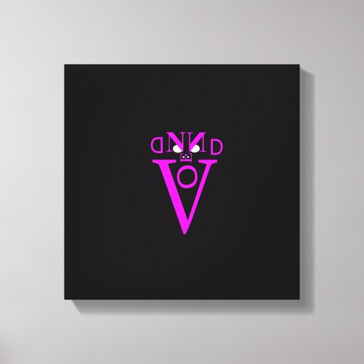 Paars Letter Face Wrapped Canvas (Voorkant)