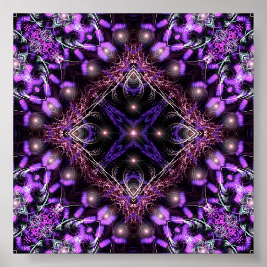 Paars licht fractaal Poster (Voorkant)