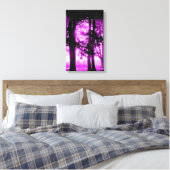 Paars Licht met Silhouette Trees Canvas Afdruk (Insitu (Slaapkamer))