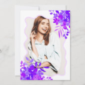 Paars lijst boho floral afstuderen kaart (Achterkant)