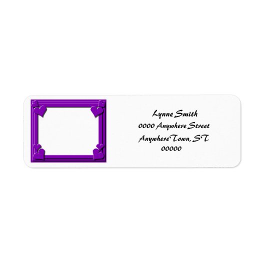 Paars Lijst monogram Etiket (Voorkant)