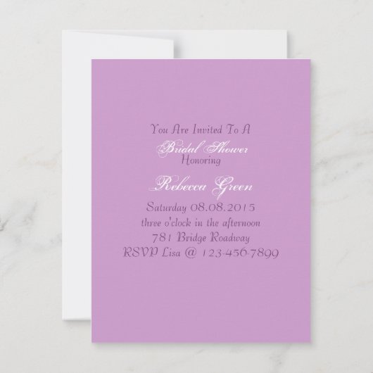 paars lila bruiloft met witgewassen schuur kaart (Achterkant)