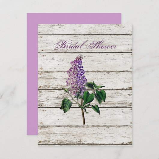 paars lila bruiloft met witgewassen schuur kaart (Voorkant / Achterkant)