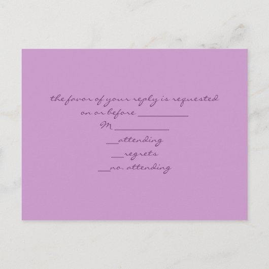 paars lila bruiloft met witgewassen schuur uitnodiging briefkaart (Achterkant)