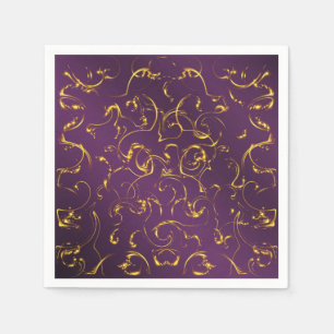 paars, lila, goud, gouden, trillingen, abstract, servet