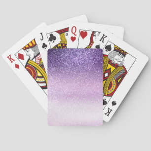 Paars Lila Pastel Paars Drie Laags Glitter Ombre Pokerkaarten