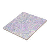 Paars Lila Roze Opalescent Faux Glitter Solid Tegeltje (Zijkant)