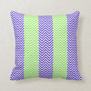 Paars Lime Green Striped Chevron Summer Zig Zags Kussen