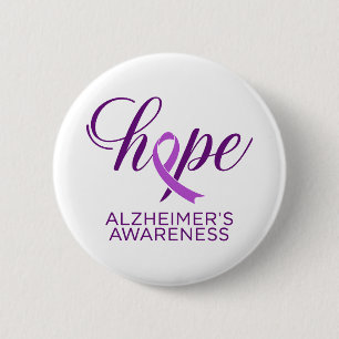 Paars lint alzheimerbewustzijn ronde button 5,7 cm