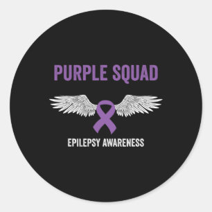 Paars lint Epilepsiebewustzijn - Epilepsiebewustzi Ronde Sticker