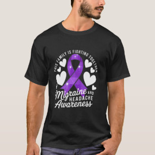 Paars lint migraine hoofdpijn bewustzijn strijd t-shirt