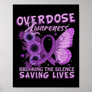 Paars lint Overdosering Bewustzijn Verslaving Poster