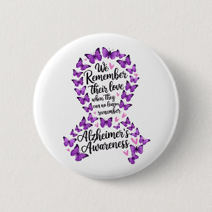 Paars lint voor bewustwording van de ziekte van Al Ronde Button 5,7 Cm