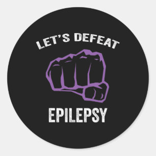Paars lint voor epilepsiebewustzijn - Epilepsiebew Ronde Sticker