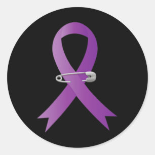 Paars lint zak Epilepsie bewustzijn Ronde Sticker