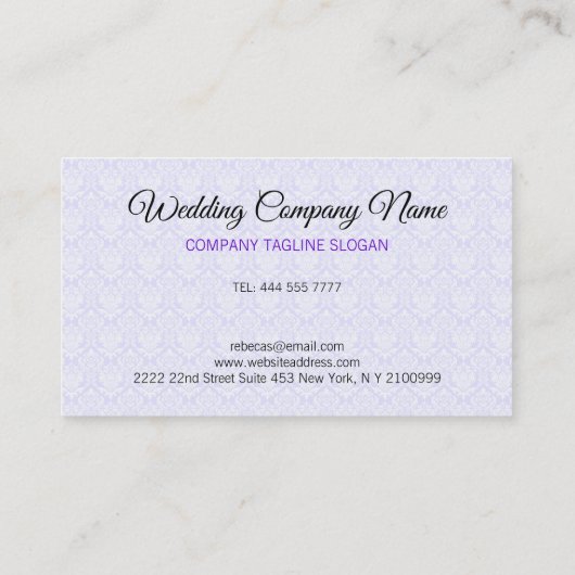 Paars lint zwart-wit Visitekaartje met witte dampe (Achterkant)