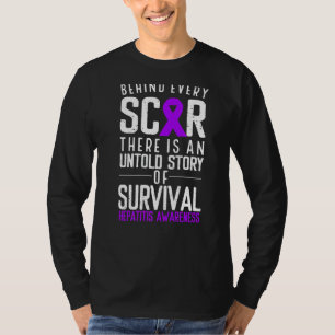 Paars lintje achter Scar Autoimmune Hepatitisawar T-shirt