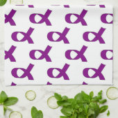 Paars lintpatroon theedoek (Gevouwen)
