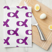 Paars lintpatroon theedoek (Quarter Fold)