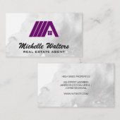 Paars Logo Onroerend Goed Visitekaartje (Voorkant / Achterkant)