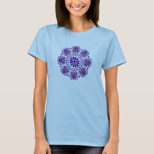 Paars Lotus Mandala T-shirt (Voorkant)