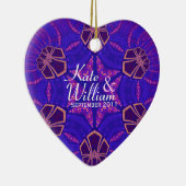 Paars Love Heart Valentijn Wedding Ornament (Rechts)