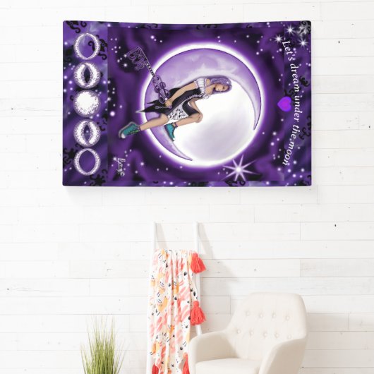 Paars maan kind spandoek (Insitu)