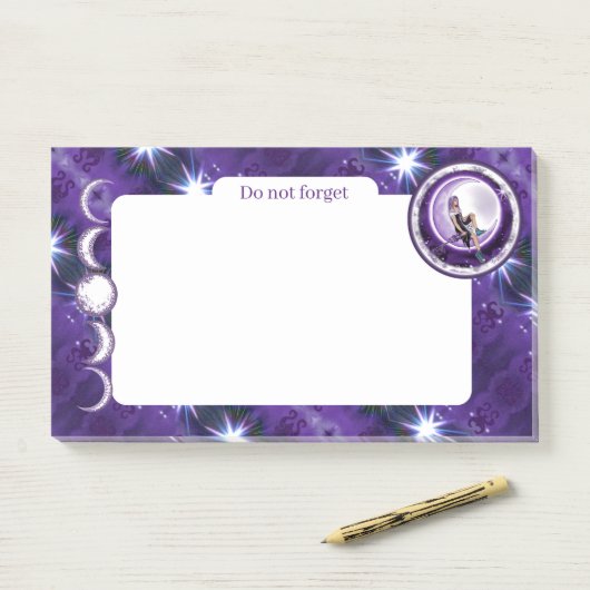 Paars-maankind Post-it® Notes (Op bureau)