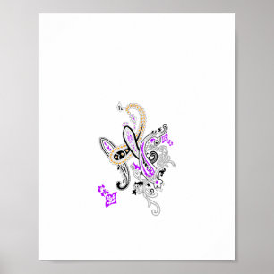 Paars-Magenta, roodachtig Sinaasappel, thealish Bl Poster