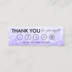Paars Makeup Hair Bedankt Loyalty Card Mini Visitekaartje