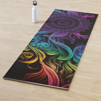 Paars Mandala Bold Black Colorful Chakra Yogamat