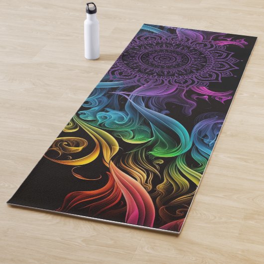 Paars Mandala Bold Black Colorful Chakra Yogamat (In situ)