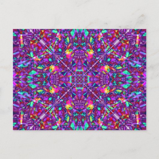 Paars Mandala Hippie Pattern Briefkaart (Voorkant)