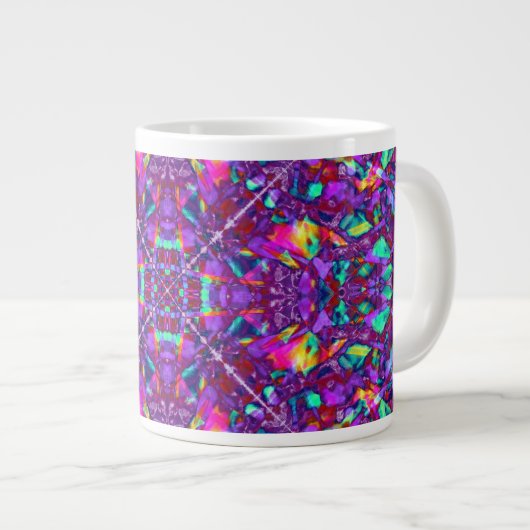 Paars Mandala Hippie Pattern Extra Grote Beker (Voorkant rechts)