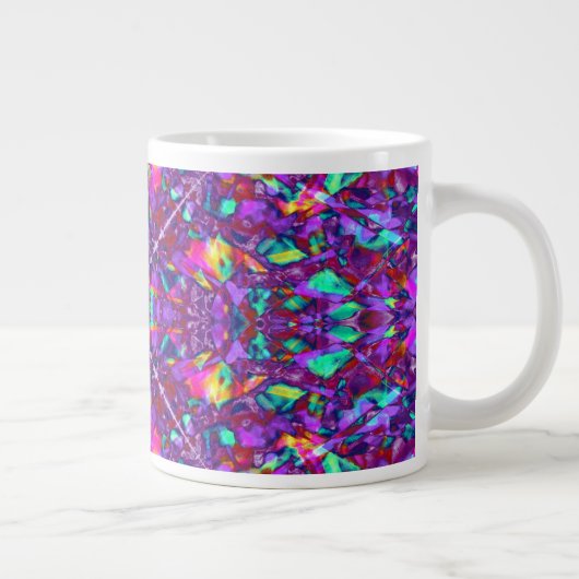 Paars Mandala Hippie Pattern Extra Grote Beker (Rechts)