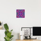 Paars Mandala Hippie Pattern Poster (Thuiskantoor)