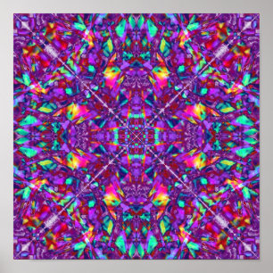 Paars Mandala Hippie Pattern Poster